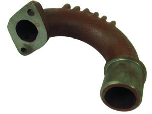 Sortie échappement coudée 180°, 2 trous.