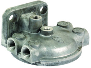 Tête filtre gazole nue type  CAV 2 entrées, 2 sorAttache-câble 14×15