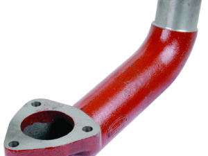 Sortie échappement coudée 160°, 3 trous.