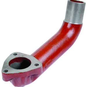 Sortie échappement coudée 160°, 3 trous.