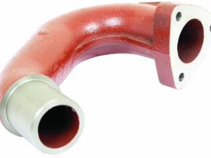 Sortie échappement coudée 170°, 3 trous.